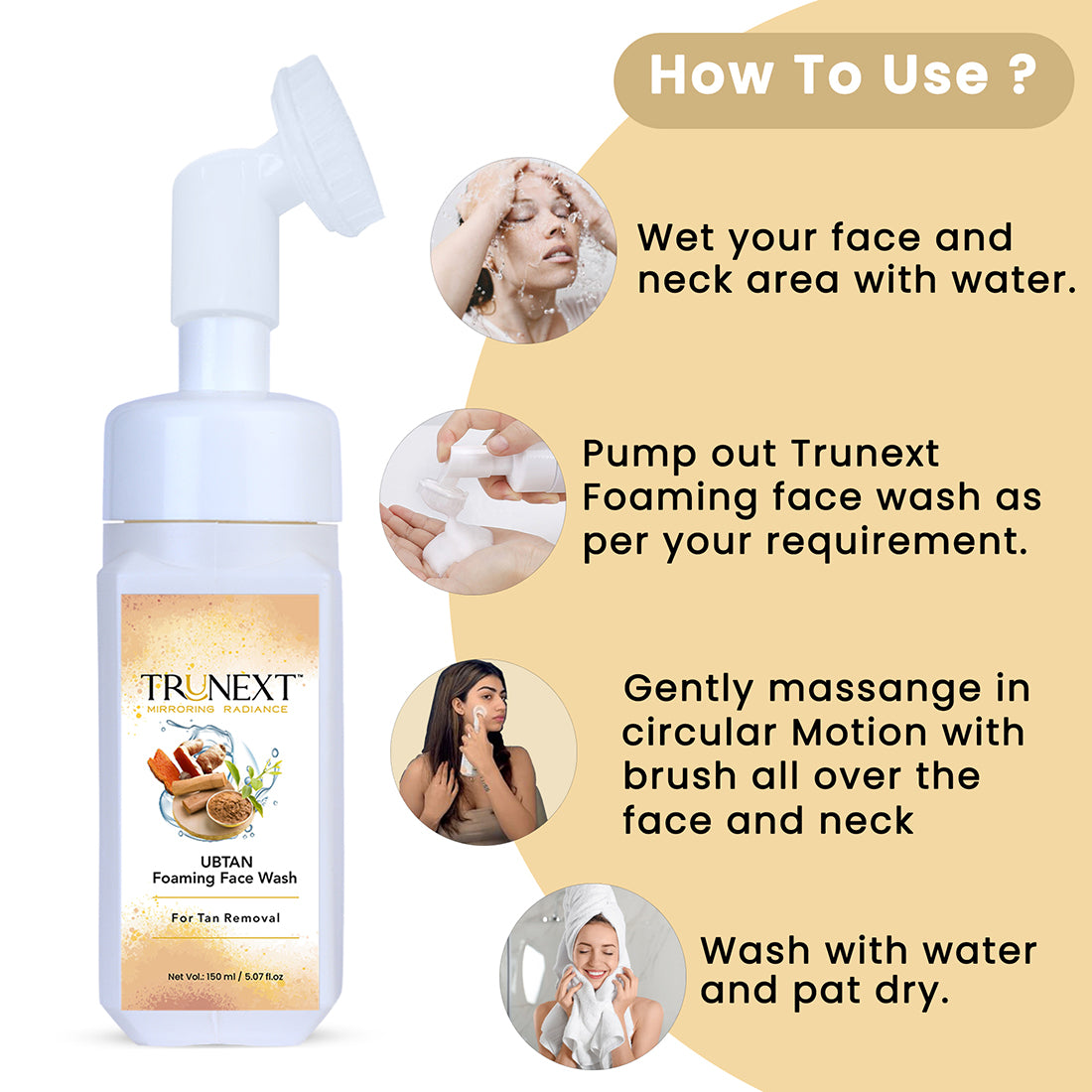 Ubtan Foaming Face Wash (150 ml) For Brightens Skin