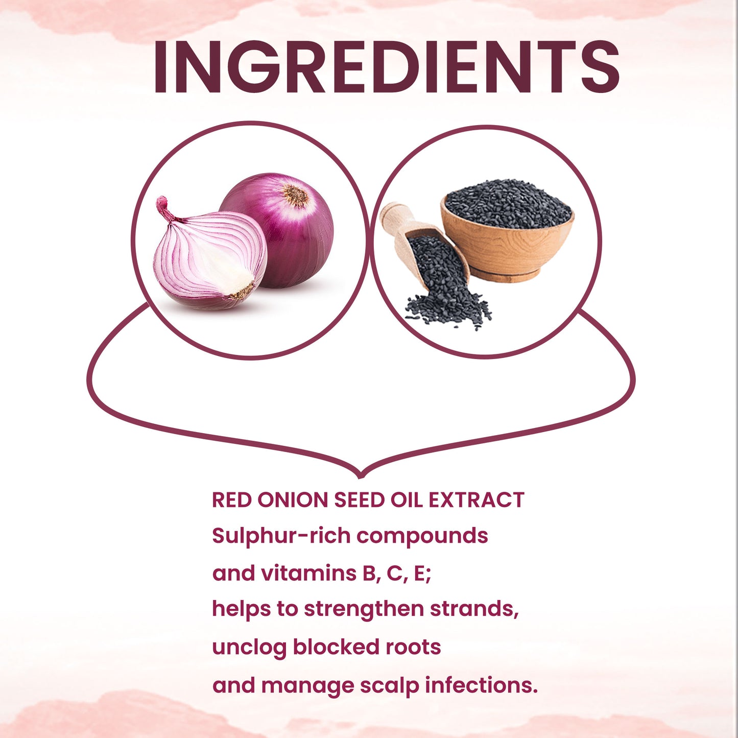 Onion black seed shampoo (300ml) for Fresh, Strong & Shining Hair