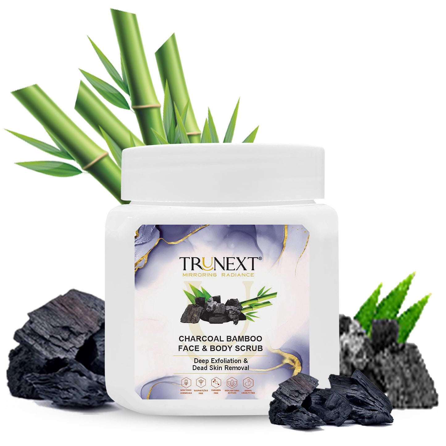 Charcoal Bamboo Face & Body Scrub (200 ml)
