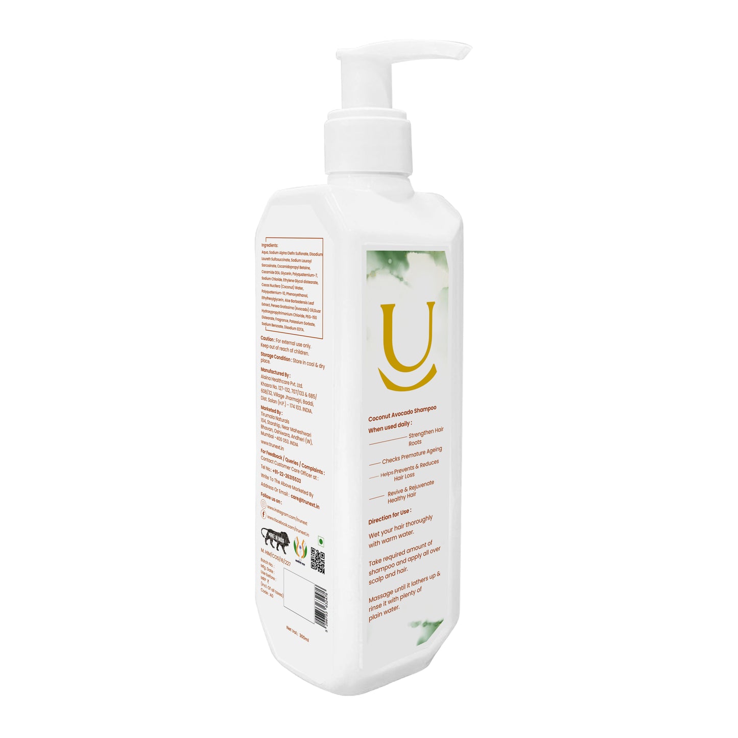 Coconut Avocado Shampoo (300ml) for Prevents Dandruff