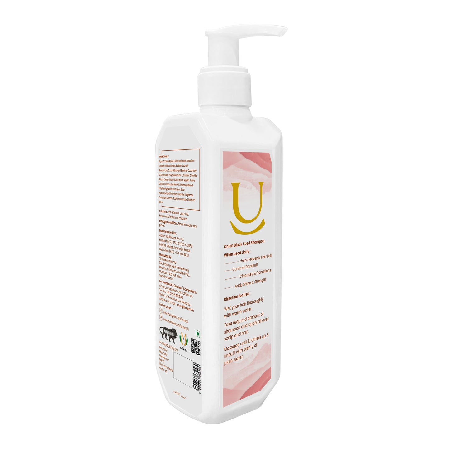 Onion black seed shampoo (300ml) for Fresh, Strong & Shining Hair