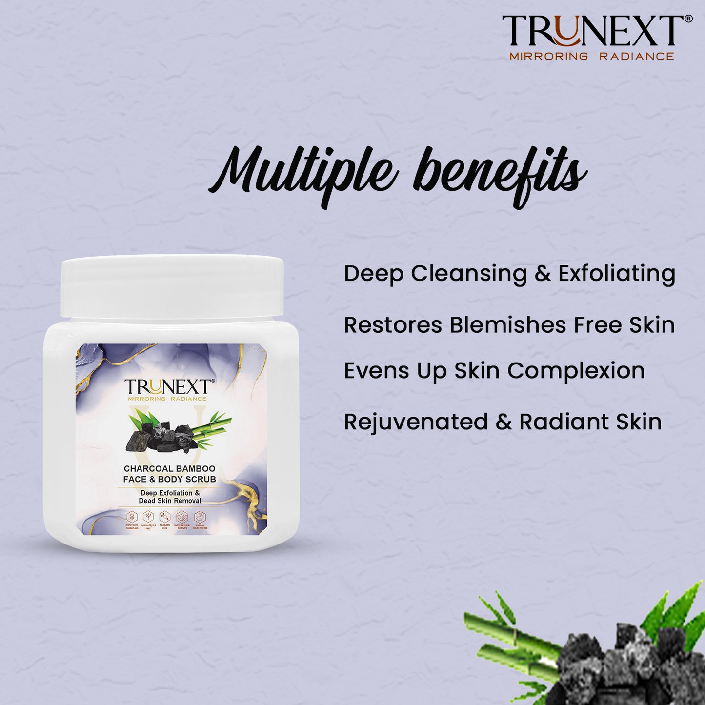 Charcoal Bamboo Face & Body Scrub (200 ml)
