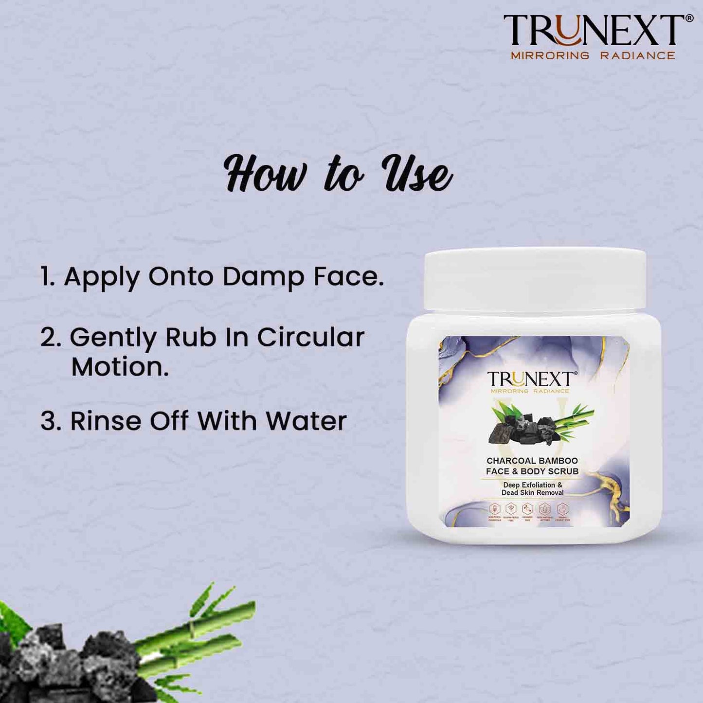 Charcoal Bamboo Face & Body Scrub (200 ml)