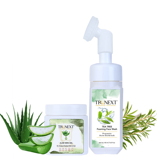 Acne Control Duo: Tea Tree Foaming Face Wash and Aloe Vera Gel