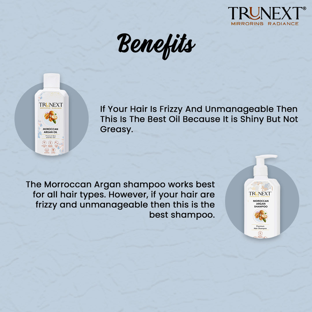 Frizz Free Hair Duo: Moroccan Argan Oil and Shampoo