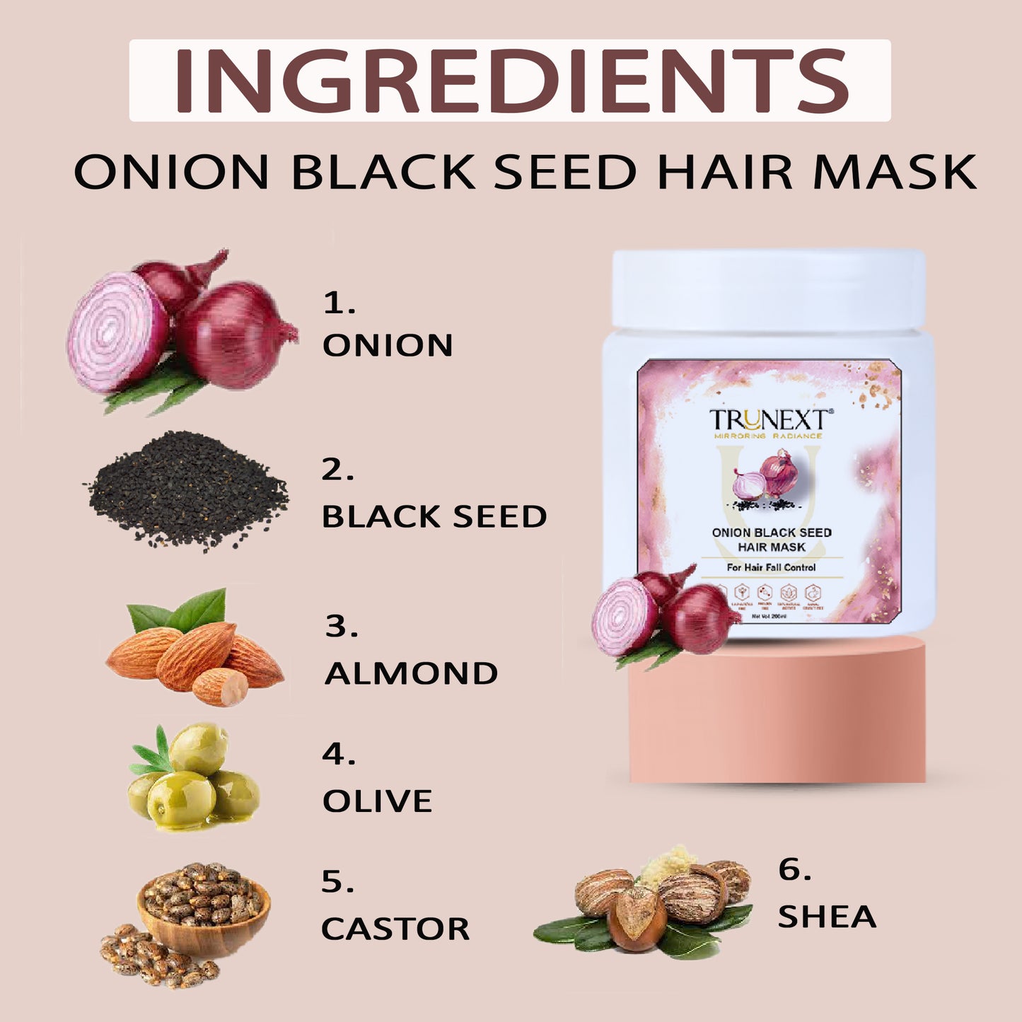 Onion Black Seed Hair Mask (200 ml) For Prevents Hair Loss