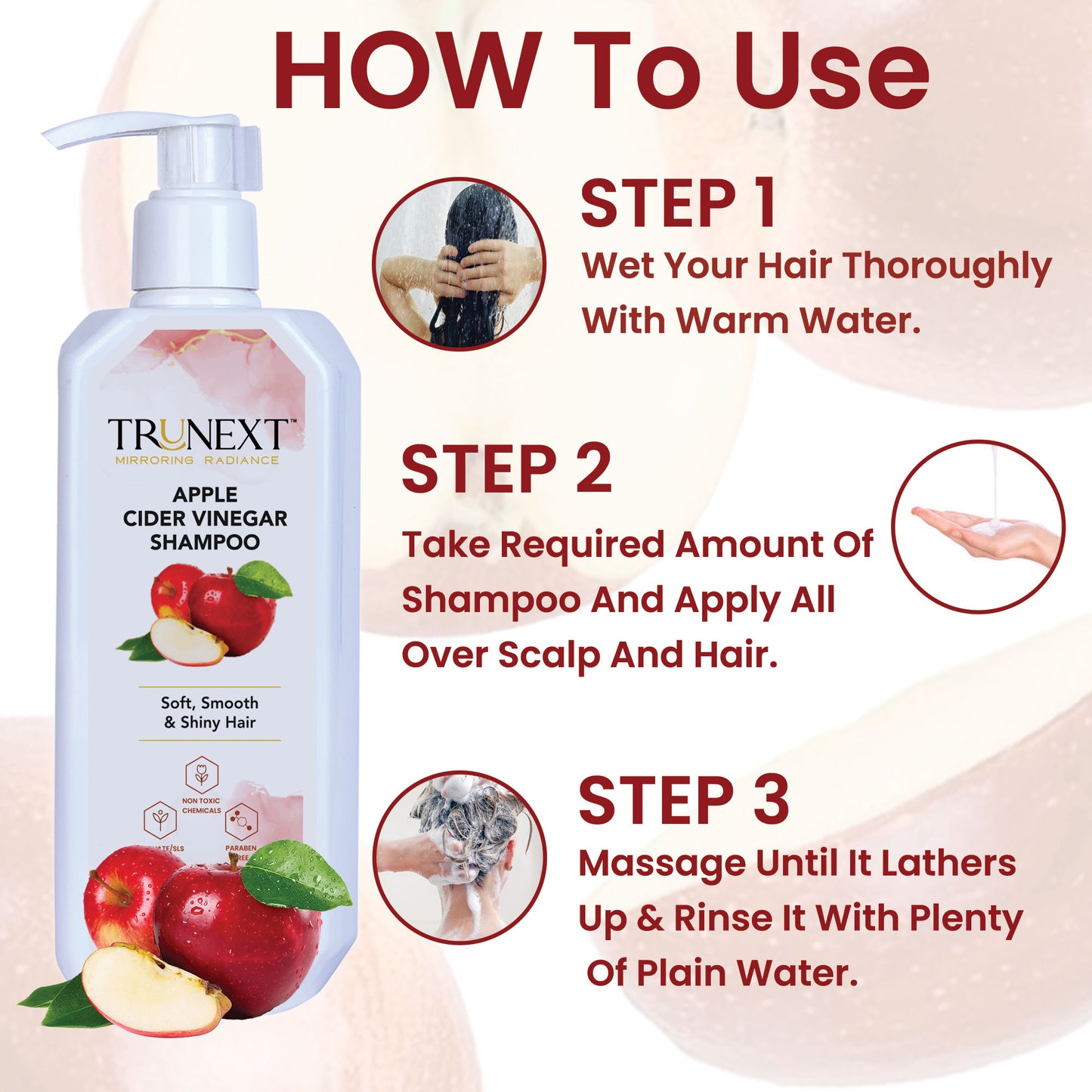 Apple Cider Vinegar Shampoo (300ml) For Dull and Dry Hair