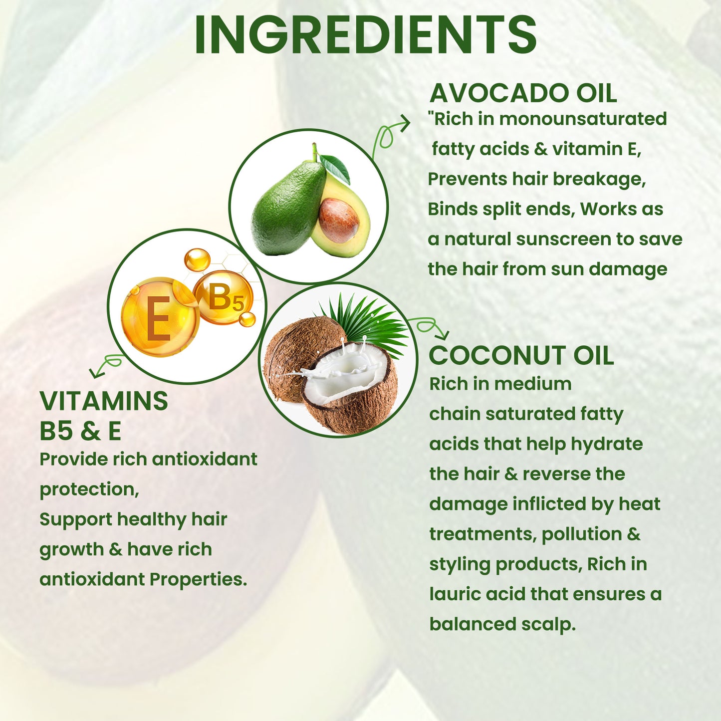 Coconut Avocado Conditioner (300 ml) For Prevents Dandruff
