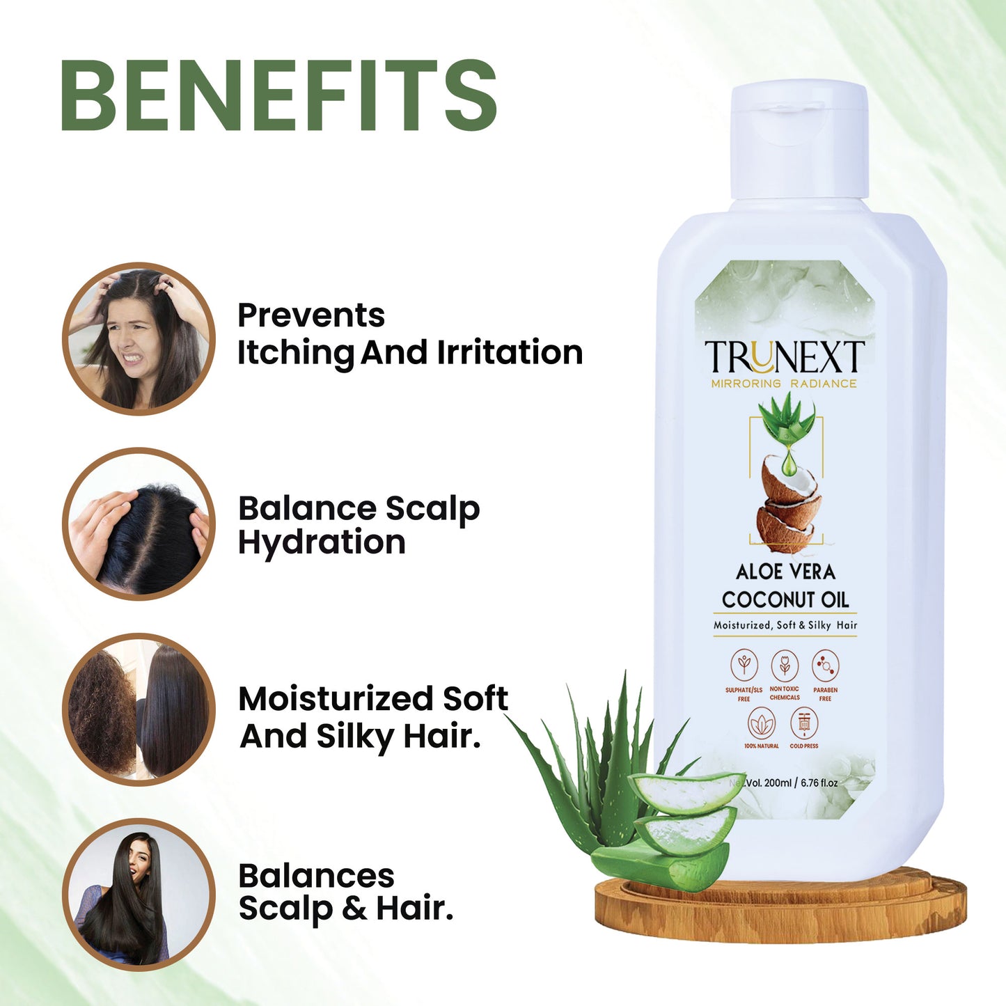 Aloe Vera Coconut Hair Oil (200 ml) With Natural Herb Extracts