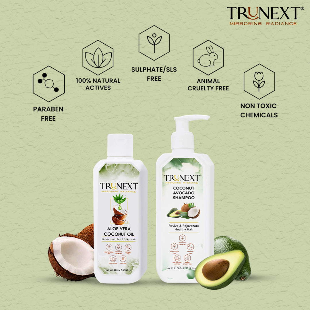 Battle with Brittle Hair Duo: Coconut Aloe Vera Oil and Coconut Avocado Shampoo