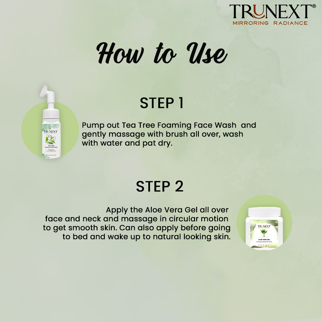 Acne Control Duo: Tea Tree Foaming Face Wash and Aloe Vera Gel